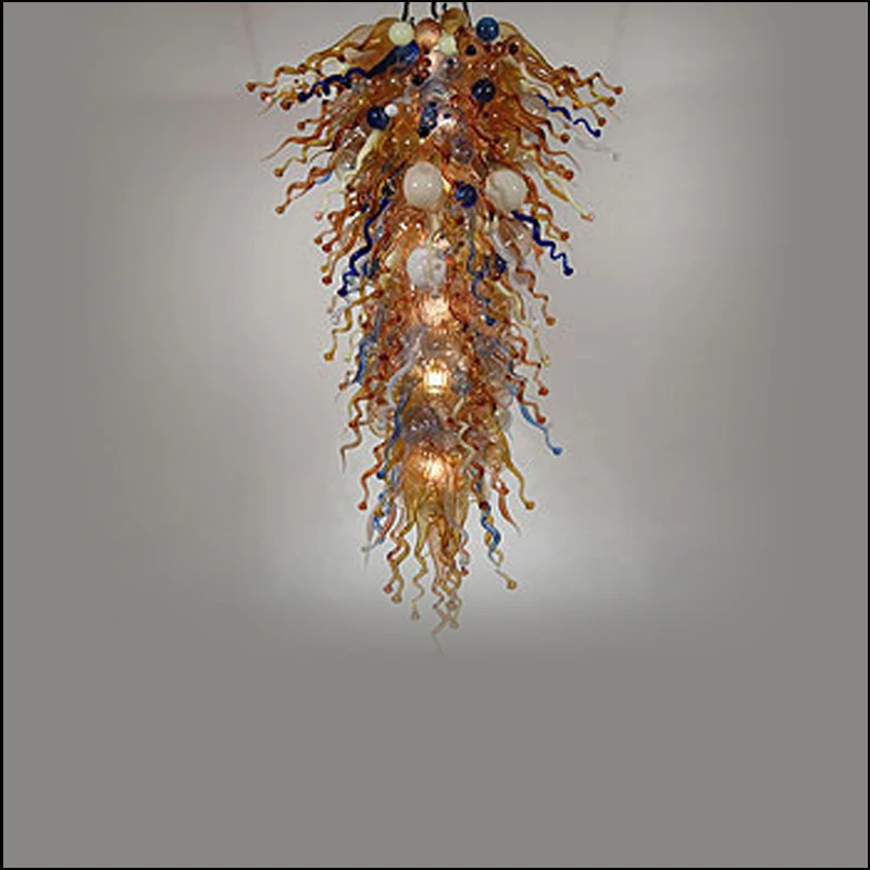 Art Decorative Designer Pendant Lamps Top Design Colored Handmade Blown Glass Big Chandelier | Лампы и освещение