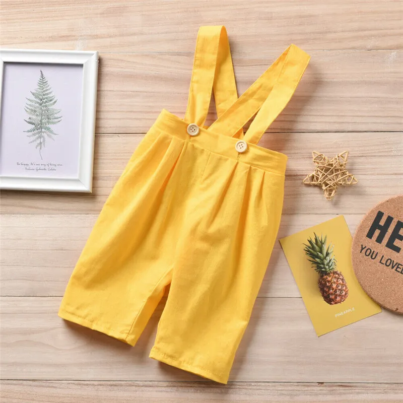 6M-5Y Toddler Infant Kid Baby Girl Clothes Polka Dot Bowknot Blouse Tops T-Shirt Suspender Pants Overalls Summer Outfit 2Pcs Set