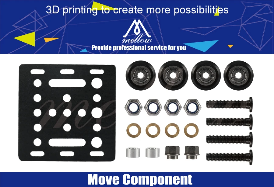 Mellow 3d принтер 65x65 мм Openbuilds V козловой Комплект V козловая пластина для 3d принтера v-слот V линейный привод системы