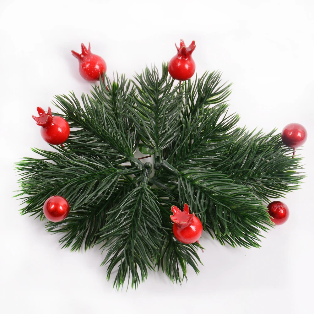 10 шт. сосновая игла искусственный цветок ветка для рождественской елки украшения аксессуары DIY букет подарочная коробка