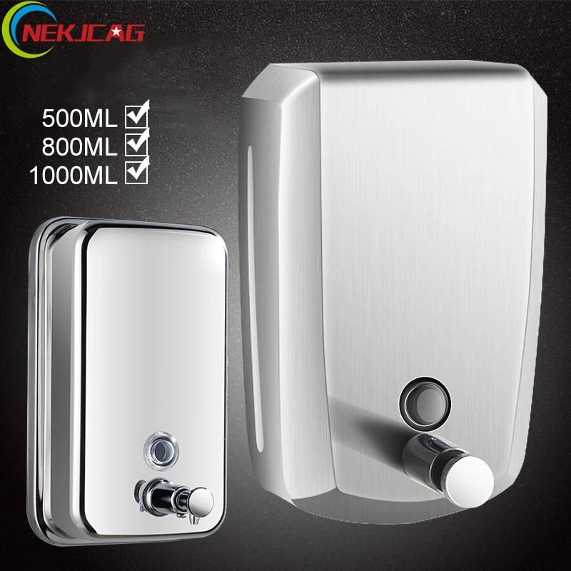 Настенный дозатор жидкого мыла из нержавеющей стали 500 мл soap dispenser