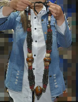 

christmas Rare Old Tibet Temple Silver inlay Beeswax Turquoise Shell coral Amulet Necklace New Year