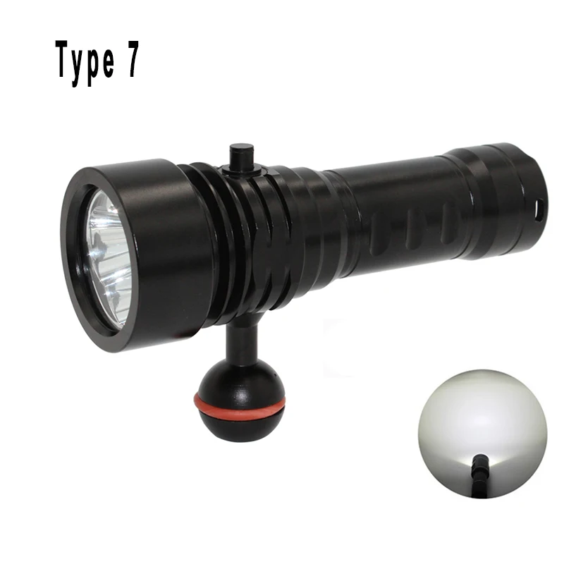 Светодиодный фонарик для дайвинга, подводный, 80 м, XHP70 XM L2, синий, белый, красный, светодиодный, для фотосъемки, видеокамера, тактический фонарь, освещение - Испускаемый цвет: Type 7