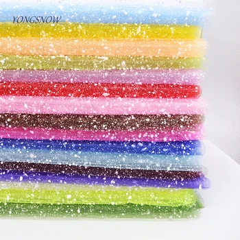 

Snowflake Glitter Sequin Tulle Roll Flower Bouquet Packaging DIY Crafts Organza Spool Tutu Wedding Party Decoration Supplies
