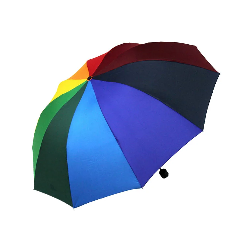Yesello Радужный открытый трехслойный зонтик Unbrella 8 ребро ветростойкий для женщин Tarvel