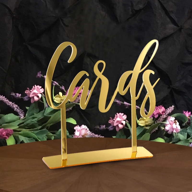 Cards and Gifts Guestbook Favors Sign Freestanding Calligraphy Personalized Wedding decoration Table Acrylic Party Decor