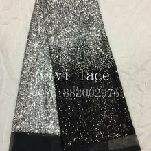 5 ярдов xz001-1 черный серебристый# Цветочные Роскошные вышивки чистая сетки кружевная ткань для платья Раскрой/праздничное платье/ случаев