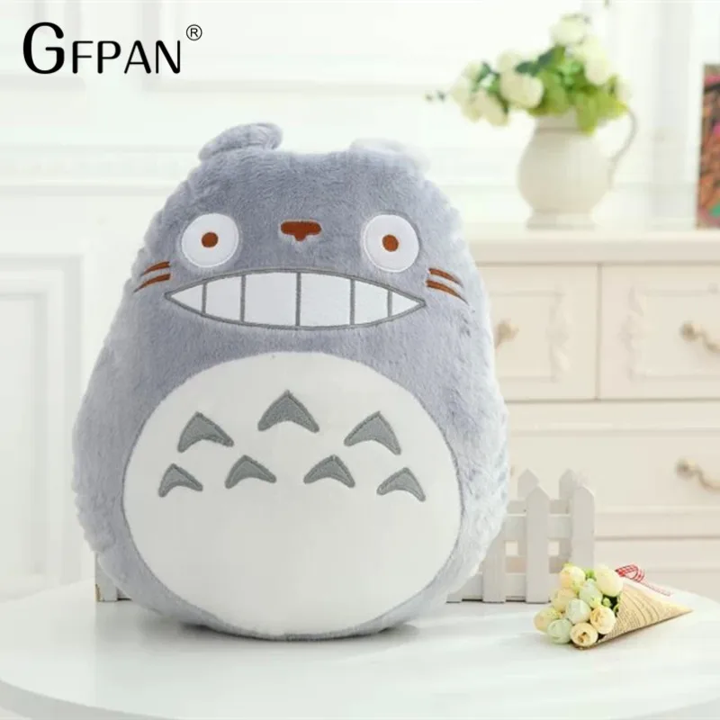 GFPAN 1 шт., супер забавная семейная Подушка Totoro, мягкая подушка в виде животного, украшение для дома, милая серая, белая, синяя, черная детская подушка Totoro