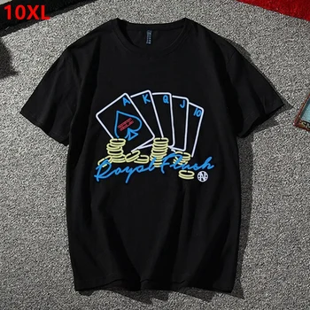 

Extra large code plus size trend of big man male loose shirt elastic half short sleeve round neck t-shirt male