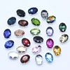 All-size Oval 24-colors glass crystal stone sew on rhinestone jewelry making Beads 4-Holes silver claw button Wedding Decoration ► Photo 1/6
