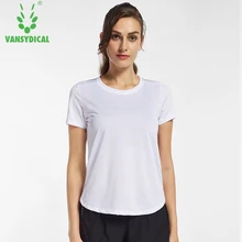 Vansydical женский топ на бретелях, рубашки для йоги, сексуальное платье с открытой спиной и короткими рукавами, дышащие спортивные футболки для бега, тренировочный спортивный топ для бега