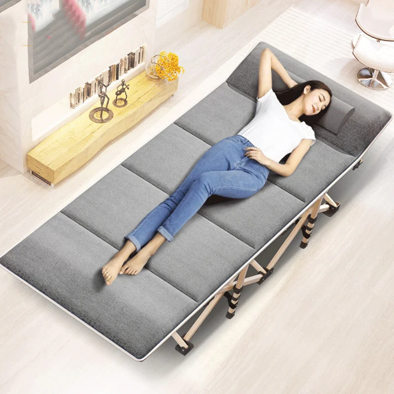 

Z New Folding Bed Winter/Summer Nap Couch Recliner Chair Fishing Beach Cushion Cover Mattress Bed Laying Siesta Deck Chair