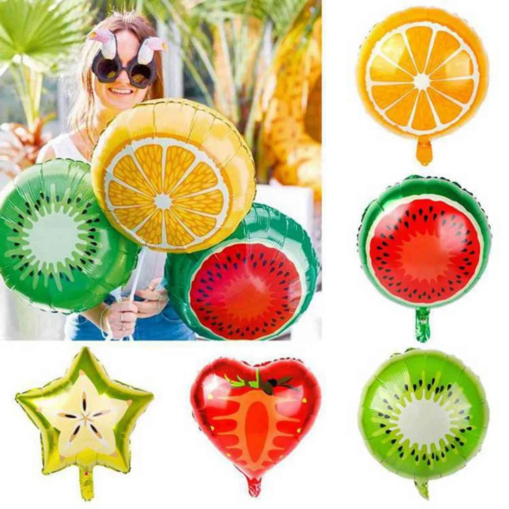 

5PCS 18inch Fruit Foil Balloons Colorful Aluminum Helium Balloon Summer Party Birthday Decorations Baby Room Decor Kids Toys