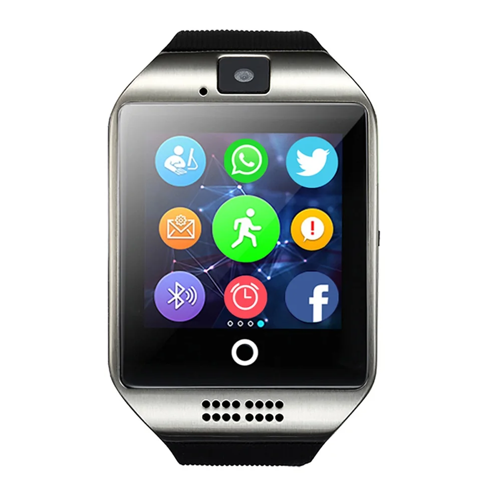 Pinwei Bluetooth Smart часы Q18 шагомер спортивные анти потерял с Сенсорный экран Камера TF