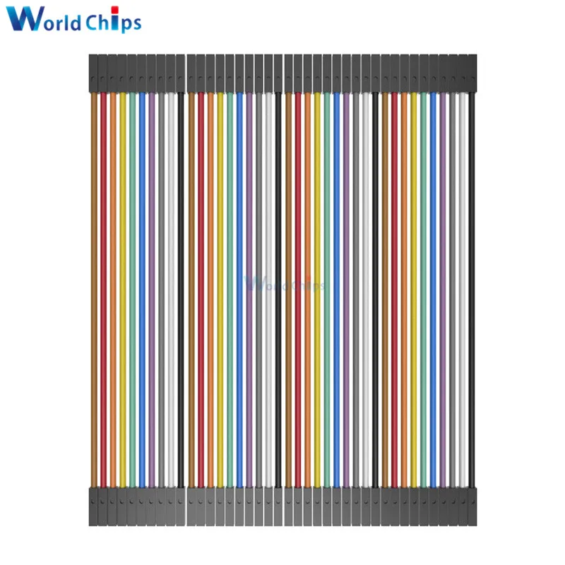 2 X 40pin 80 шт. Dupont кабельная перемычка лента Line разъем гнездо-гнездо 10 см 1P диаметр: 54