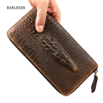 

Men Wallets Famous Brand Cowhide Leather Wallet Men Card Holder With Coin Pocket Alligator Vintage Design Wallet Purse YS1289
