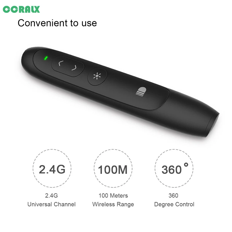 CCRALX مقدم لاسلكي مؤشر ليزر s 2.4 جرام الترددات اللاسلكية PPT عرض التحكم عن بعد الضوء الأحمر USB فليب مؤشر ليزر القلم