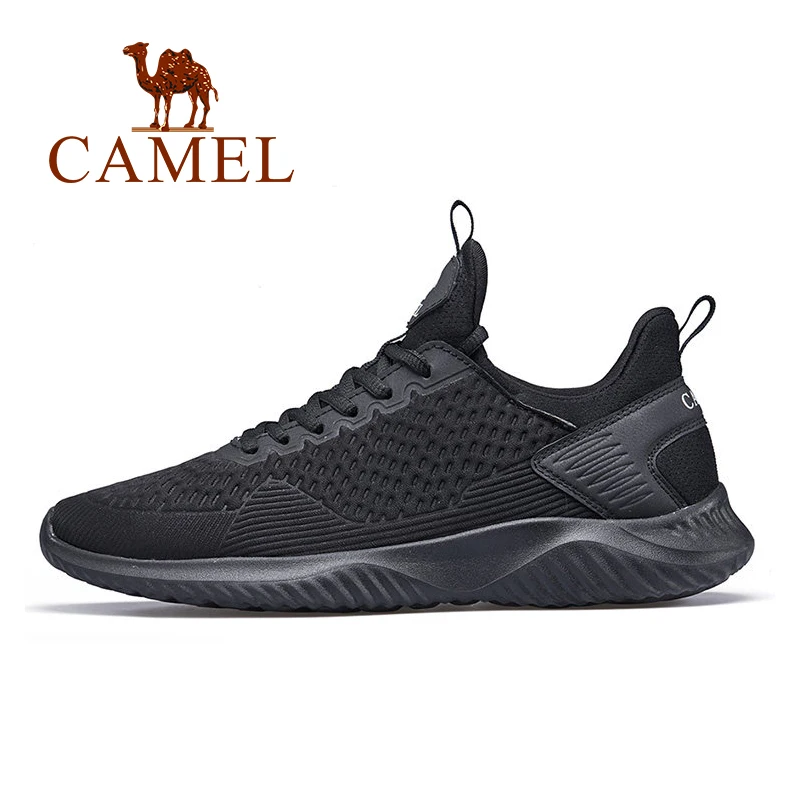 CAMEL Running Shoes Men Women Sneaker Gym Lightweight Stability Anti-slip Shock-Absorben Sport Breathable Hard-Wearing Outdoor - Цвет: Black Male