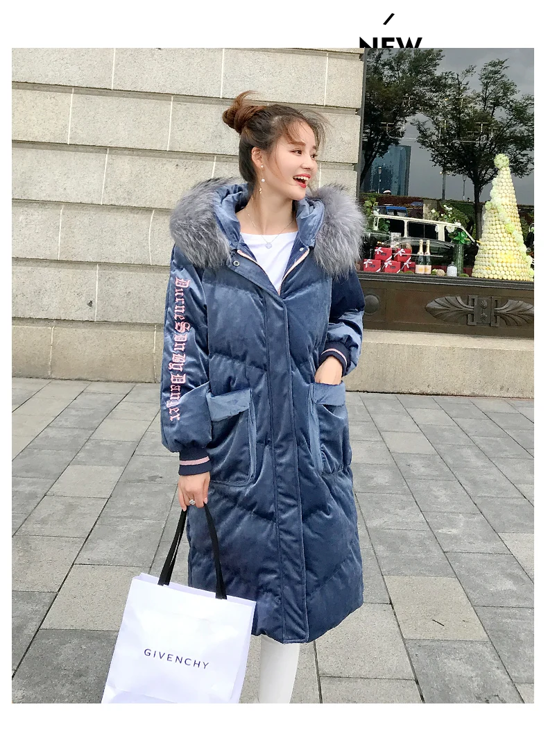 Tcyeek, зимний пуховик для женщин, 90% белый утиный пух, пальто для женщин, натуральный мех, с капюшоном, теплая одежда, длинное толстое теплое пальто, куртка, LWL1156
