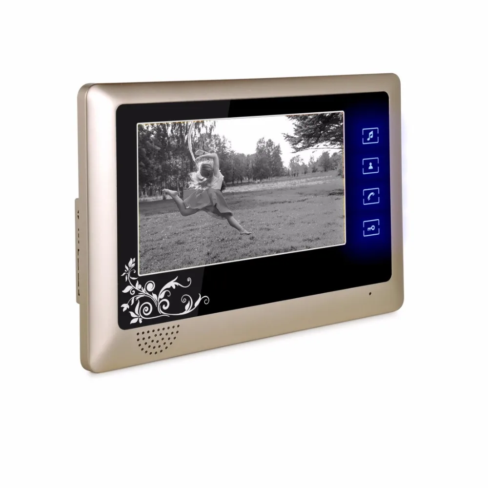 Top Quality 7 Inch Color LCD Video Door Phone Intercom System Door Release Unlock Doorbell Camera
