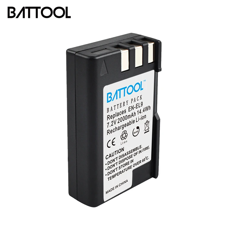 

BATTOOL 1pcs 2000mAh EN-EL9 EN EL9 Rechargeable Li-ion Camera Battery for Nikon D5000 D3000 D60 D40x D40 Digital SLR Camera