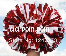 free fast shipping cheerleader pom pom 1,000 *3/4″ wide streamers* 6″ sizes metallic red and metallic white