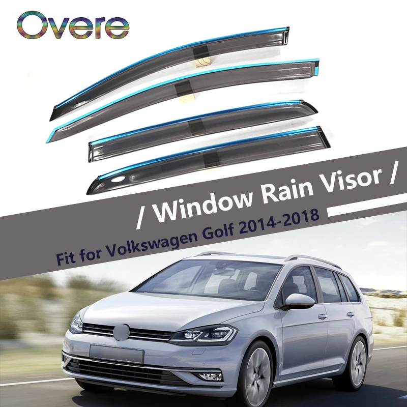 Overe 4 шт/1 Набор дымчатое окно дождевой козырек для VW Golf 7 2014 2015 2016 2017 2018 Стайлинг
