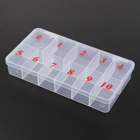 Natural Translucent Fake Nail Art Tips Case False Nail Art Tips Box Acrylic Storage Case Manicure Nail Tool