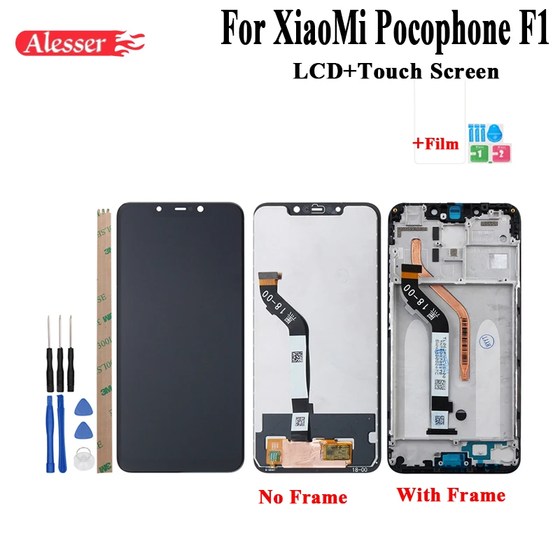 Alesser для XiaoMi Pocophone F1 ЖК-дисплей сенсорный экран с рамкой в сборе запасные части +