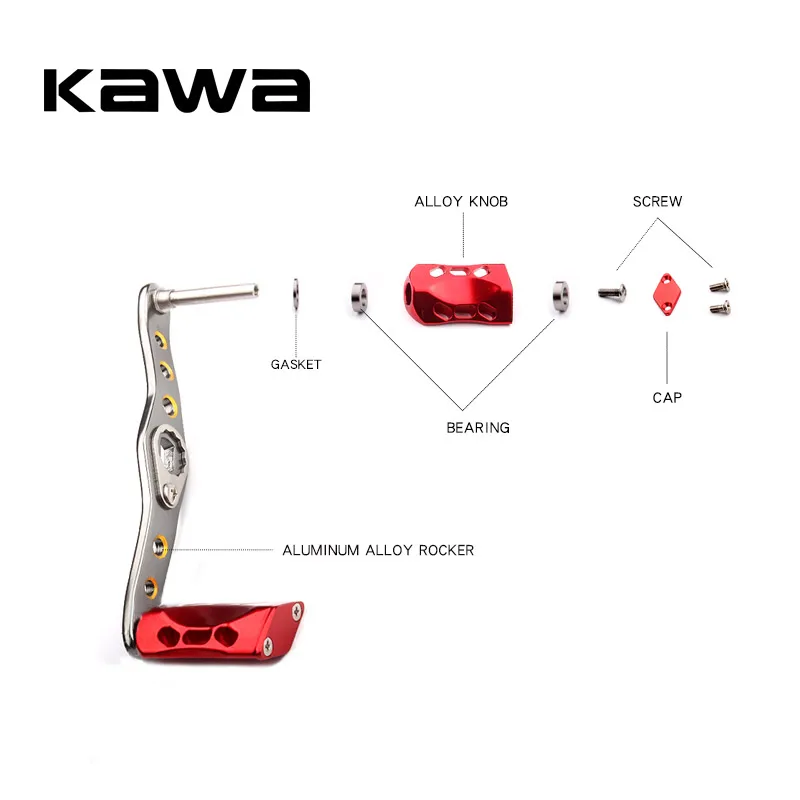 KAWA новая Рыболовная катушка ручка из алюминиевого сплава рокер прочные двойные ручки для baitcasing Рыболовная катушка аксессуар
