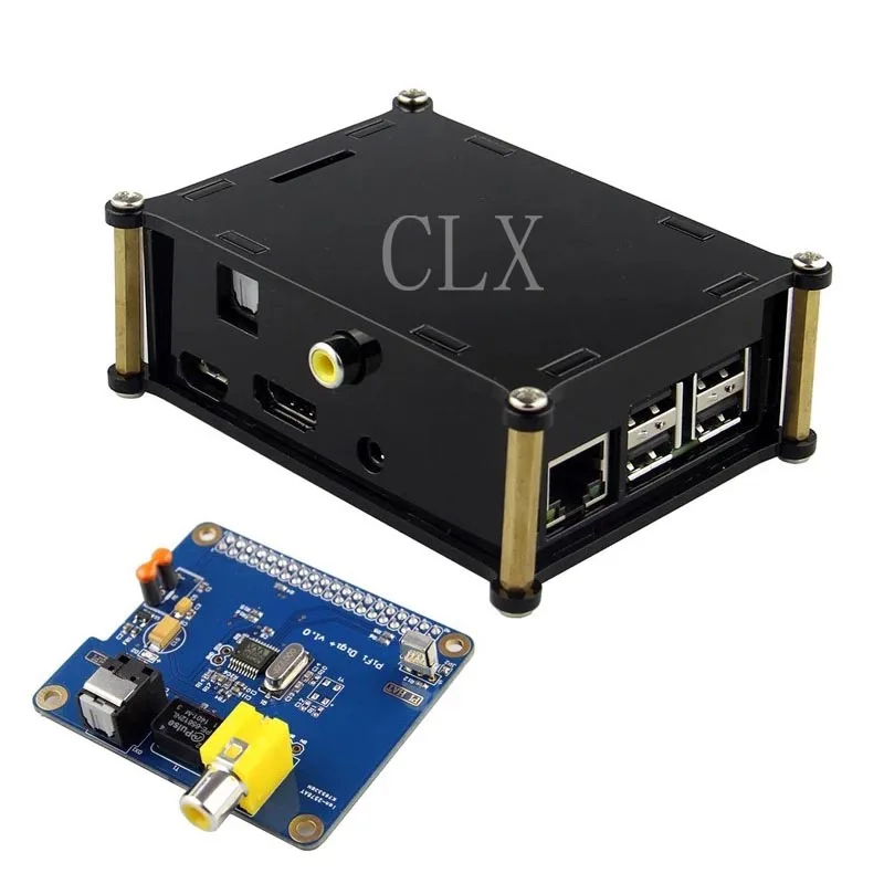 Hi Fi DiGi + цифровой звуковой карты I2S SPDIF оптический волокно с чехол для Raspberry Pi 3