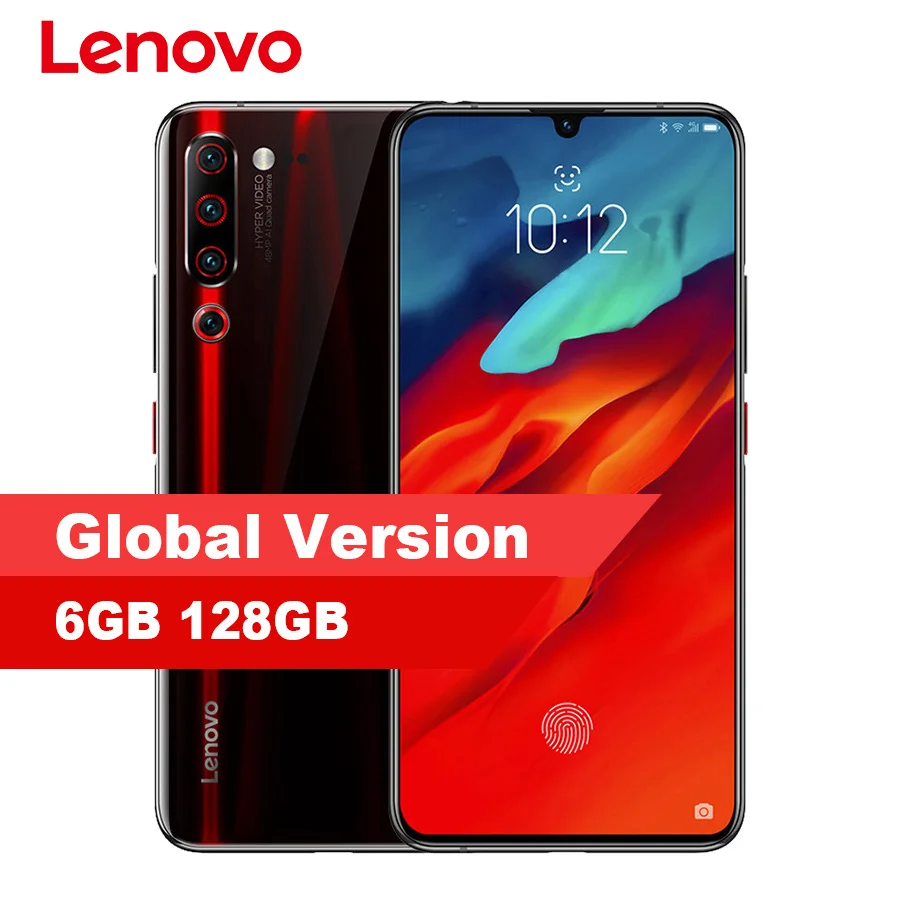 Lenovo Z6 Pro с глобальной версией, 6 ГБ, 128 ГБ, 4000 мА/ч, мобильный телефон Snapdragon 855, 6,39 дюймов, 48мп, четыре камеры, 4K видео, 4G смартфон