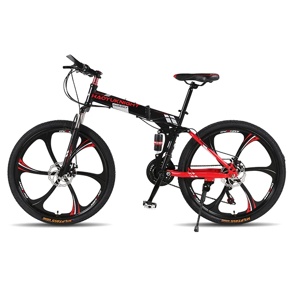 26 inch 21 speed fashionable mountain bike double disc brakes folding mountain bikes bicicleta Bicycle - Цвет: black