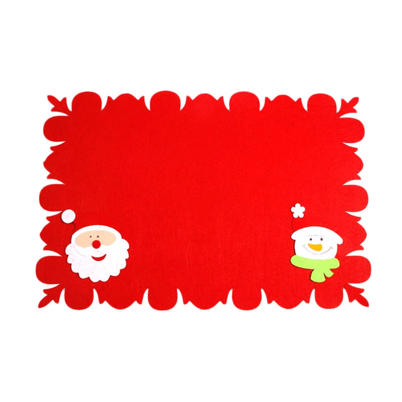 2018 New Christmas New Year Exquisite Table Placemat Pad Non-woven Fabric Table Mat 3 Styles