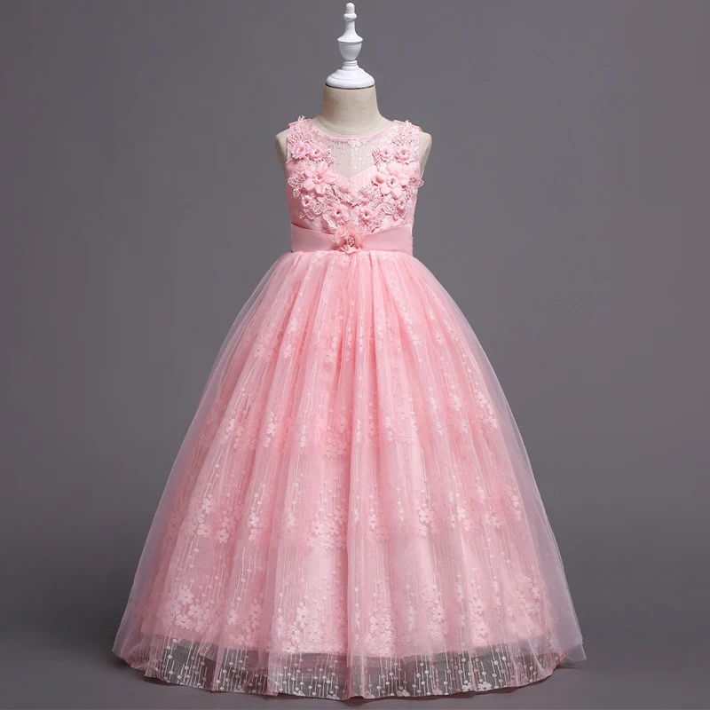 

Girl Party Dresses Girls Evening Dress 4-14 Years Kids Formal Sleeveless Children Ceremony Dress For Wedding Dresses Vestidos