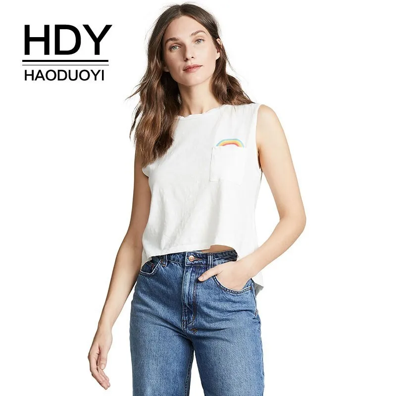 HDY Haoduoyi Femme летние модные футболки простые повседневные топы круглый воротник