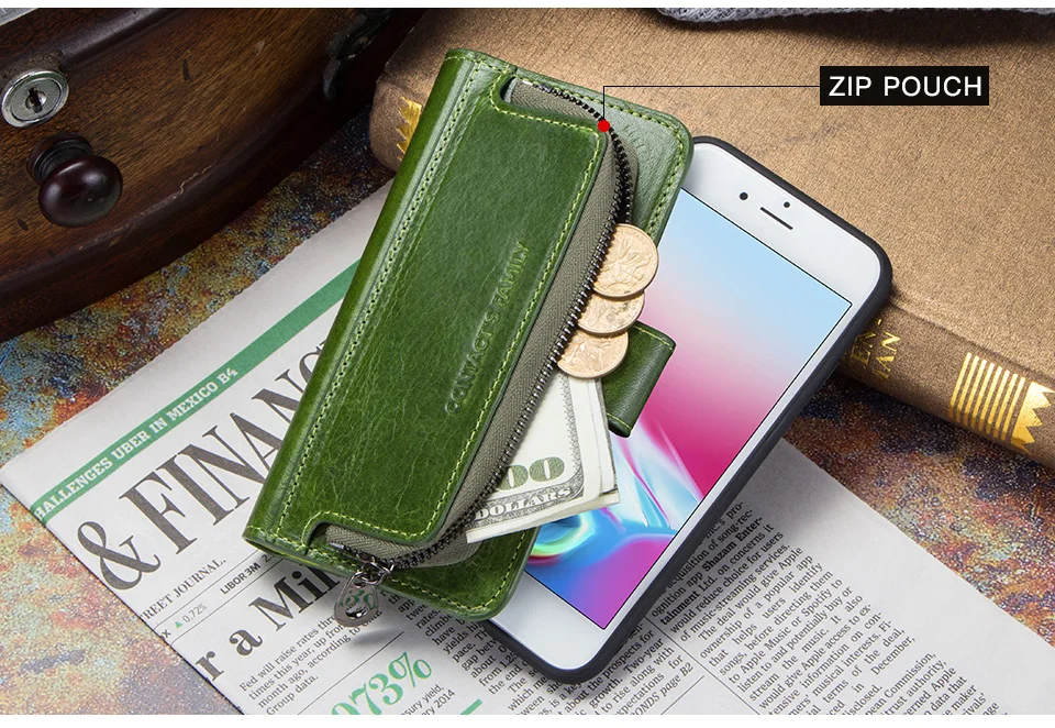 Чехол-книжка из натуральной кожи для iPhone 8, 7, Ретро Чехол-Кошелек для iPhone 7, 8, защитный чехол для телефона