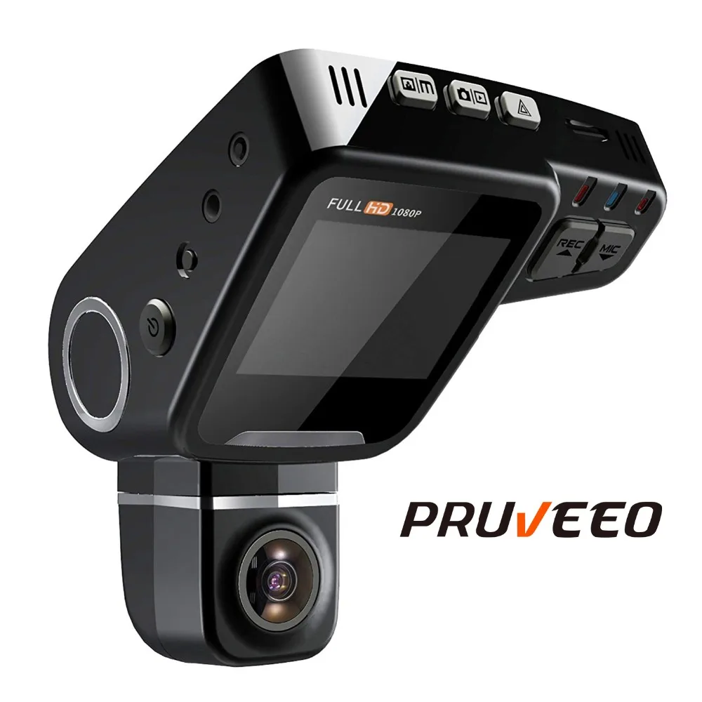 Видеорегистратор Pruveeo с двумя камерами фронтальная и задняя камера FHD 1080P + 480P 2 0