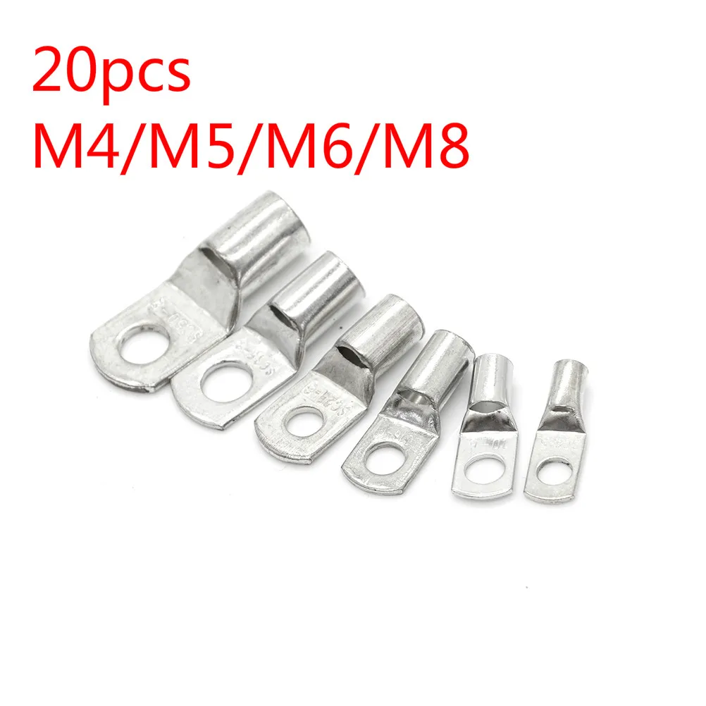 20 штук SC6-5/6 M4/M5/M6/M8 с отверстием для болта из луженой меди кабельные наконечники