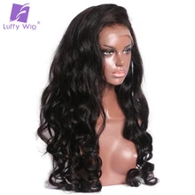 Luffy Pre Plucked Glueless Peruvian Full Lace Human Hair Wigs With Baby Hair Natural Color Non Remy Hair For Black Women