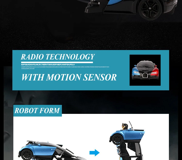 Датчик движения RC автомобиль беспроводной пульт дистанционного управления автомобиль трансформации роботы один ключ деформации музыкальные детские игрушки подарки для мальчиков