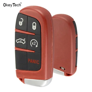 

OkeyTech New Car styling Red Smart Remote Car Key Shell for Chrysler Dodge Journey 2015 Keyless Entry 5 Buttons Car Key fob Case