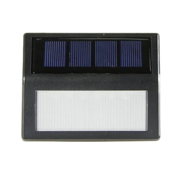 

Solar Wall Light 6 Led Smart Human Body Induction Lawn Light Outdoor Garden Wall Sensor Light Black+White Light Abs