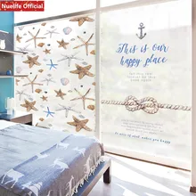 Морская звезда узор Электростатическая пленка «замороженное стекло» гостиная спальня детская комната ванная комната балкон дверь непрозрачная пленка