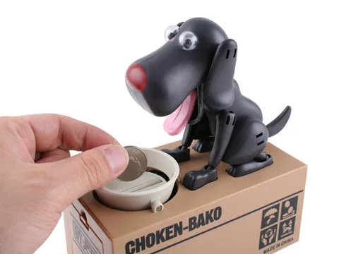 Бесплатная Доставка 1 Шт Choken Бако Роботизированная Собака Банк Собак Doggy Монет