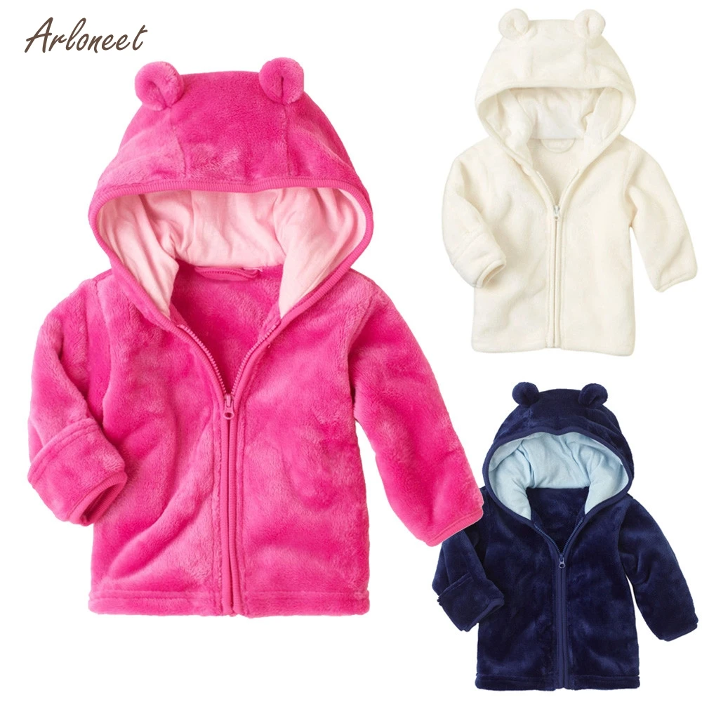 ARLONEE/детская одежда для маленьких мальчиков и девочек; очень милая Вельветовая куртка с капюшоном кораллового цвета на молнии; теплая верхняя одежда; детская зимняя куртка