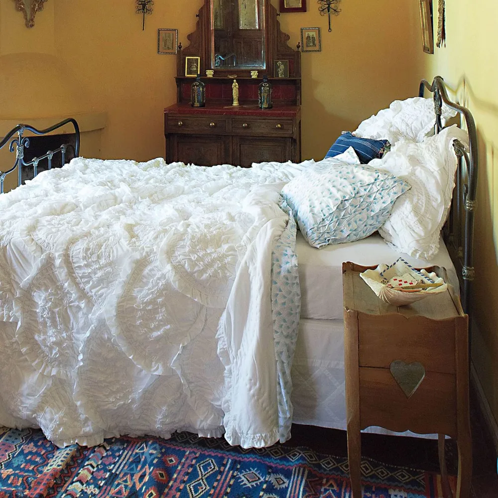 

Western Palace Stye Luxury Quilt with Craft Quilting Cotton Bedding Sets Knitted Pure Cotton Duvet Cover Bedsheet Pillowcases