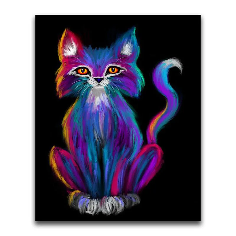 5D DIY Diamond painting cat Full Square Diamond mosaic Animal kitten Full Round Diamond embroidery Cross stitch Cartoon Tiger