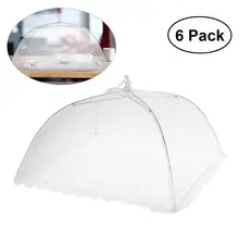 6pcs Large Pop-Up Mesh Screen Food Tent Umbrella Cover Reusable and Collapsible Outdoor Picnic Food Covers Mesh Food Cover Net