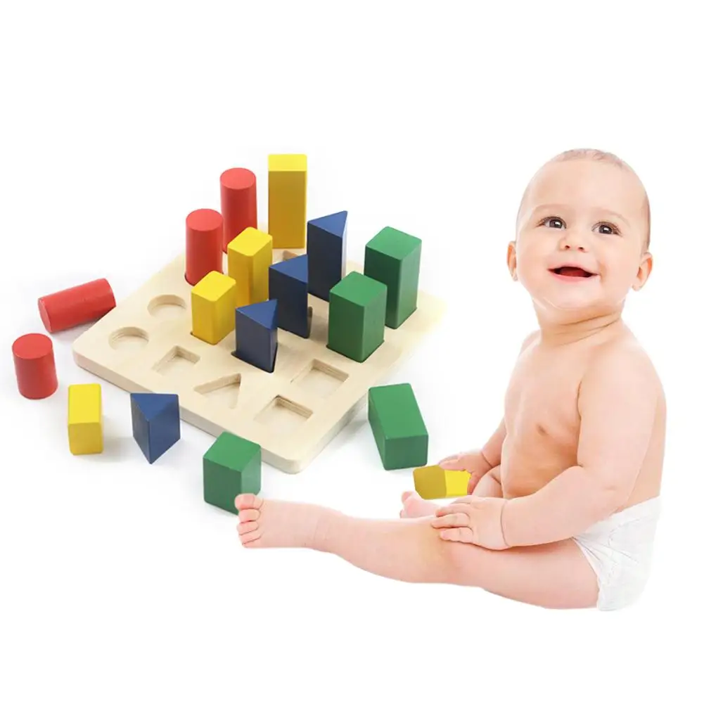 

Early Education Development Toy Childhood Build Blocks Toy Wooden Geometry Puzzle Geometric Board Children's Puzzle Toy